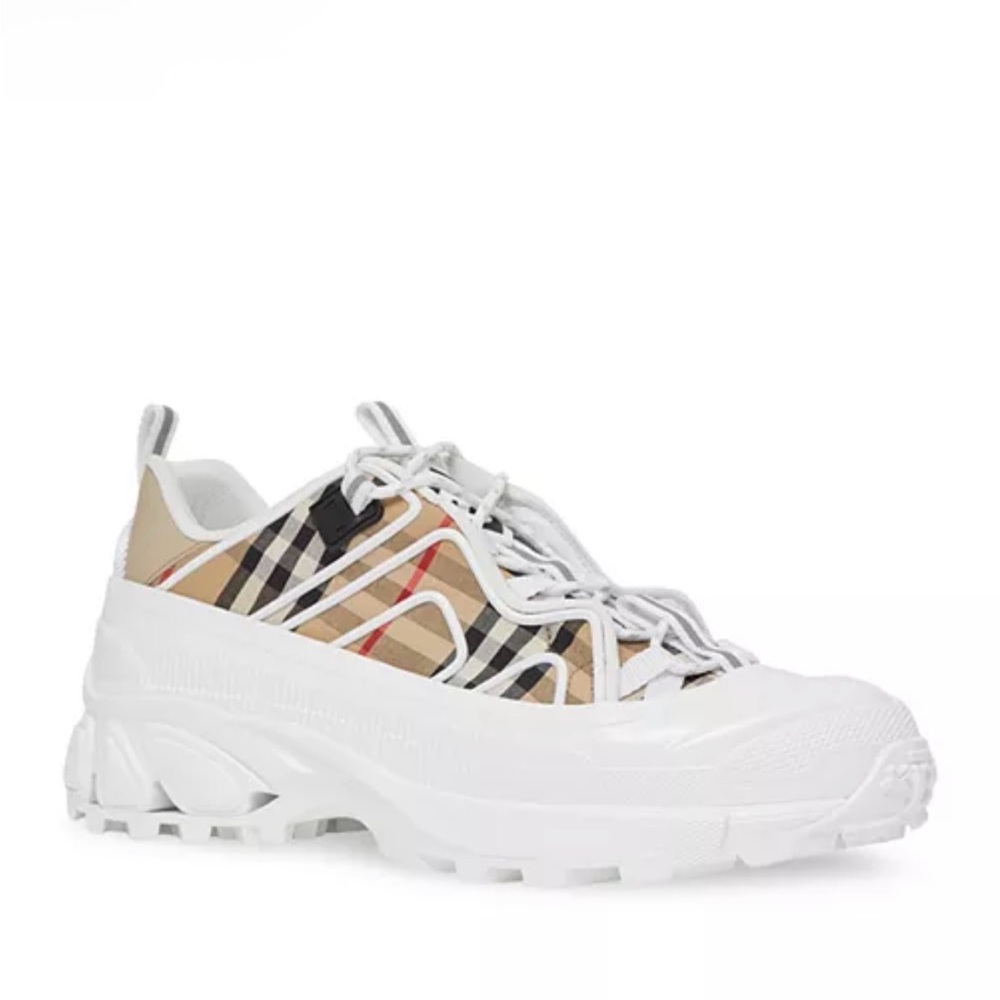 Burberry Arthur Vintage Check & Leather Sneakers